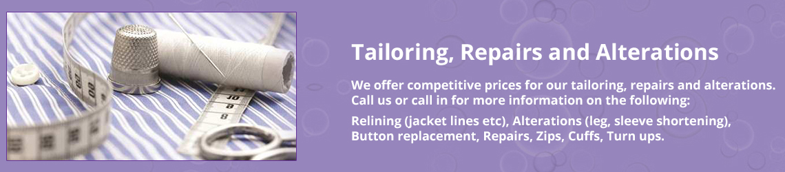 MC & NC Cleaners offer competitive prices for our tailoring, repairs and alterations